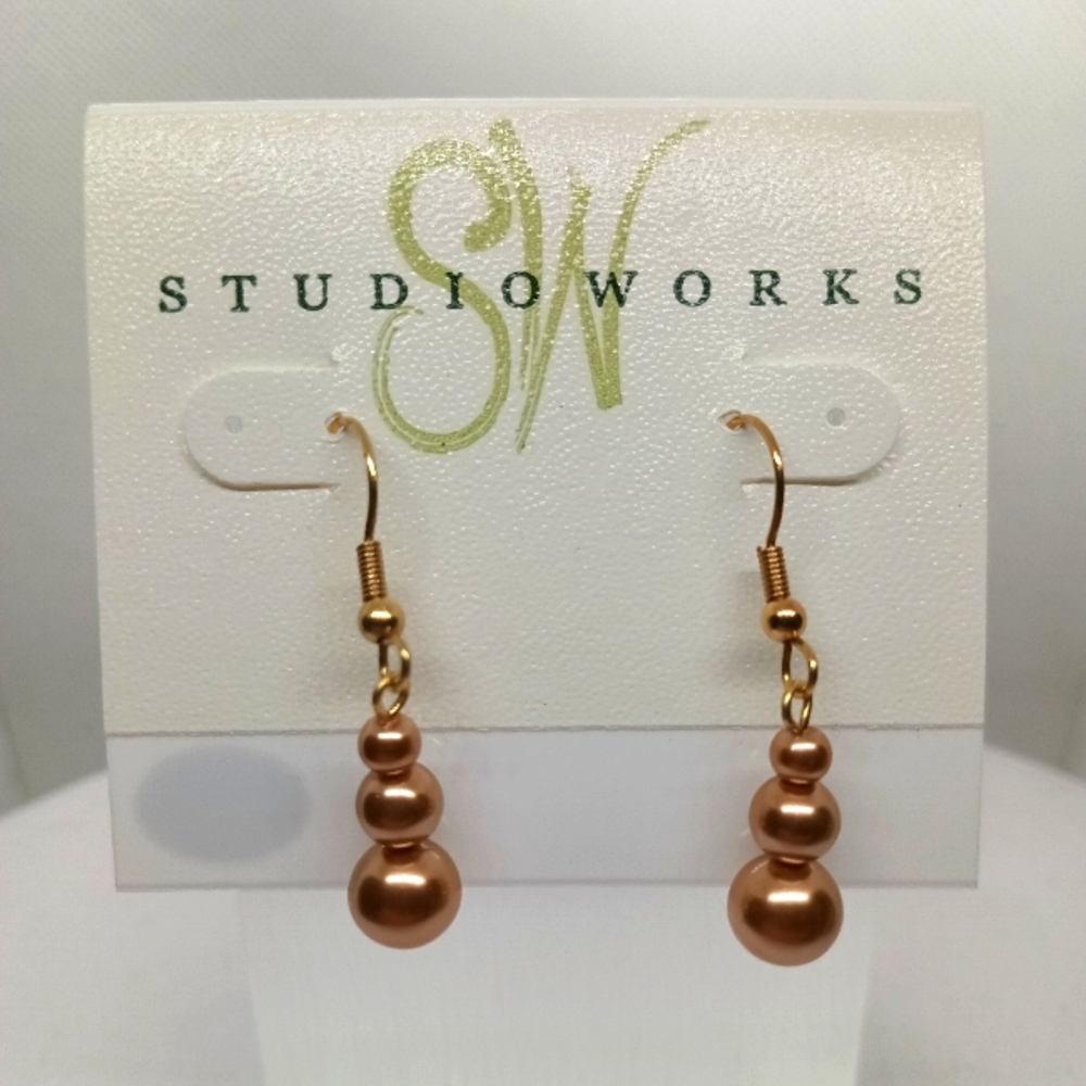 Studio Works Rose Gold Faux Pearl Earrings